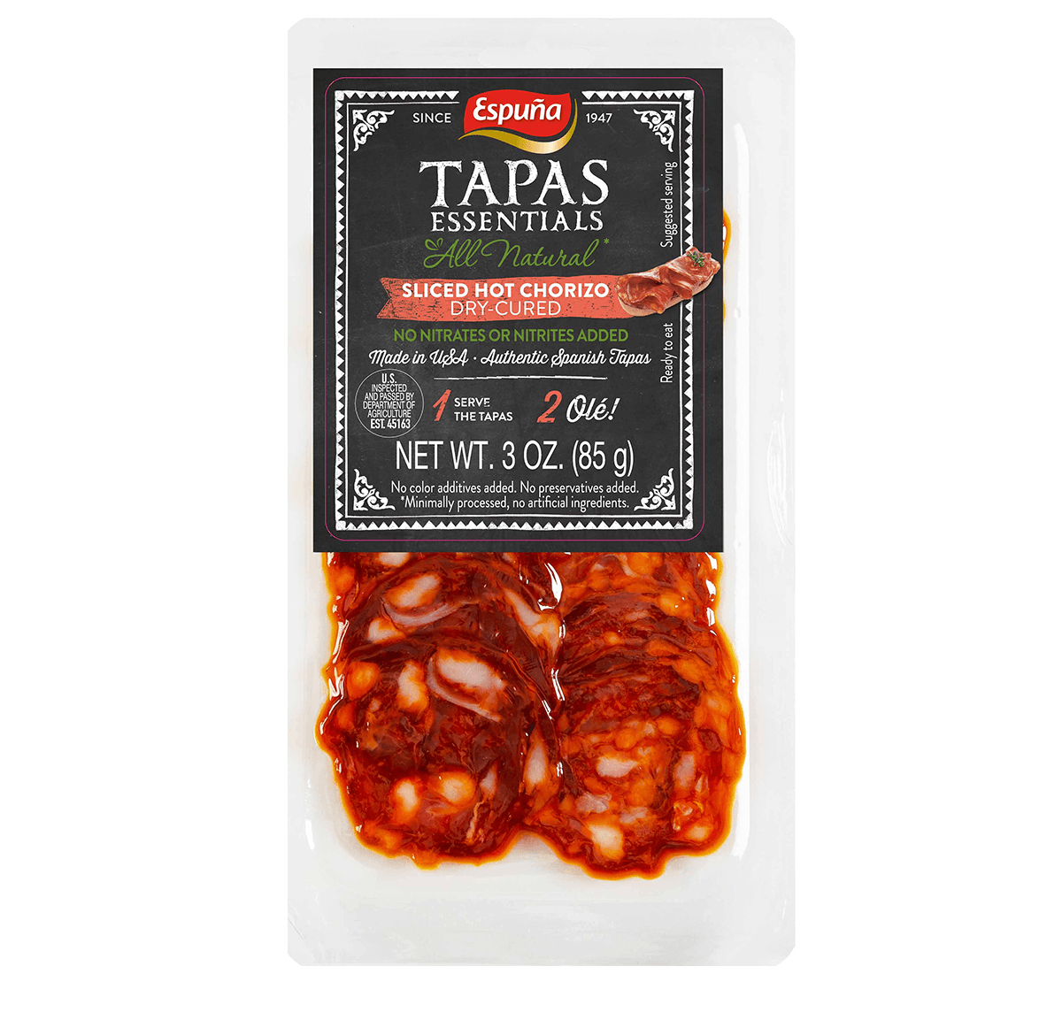 Hot chorizo slices 3 oz. all natural