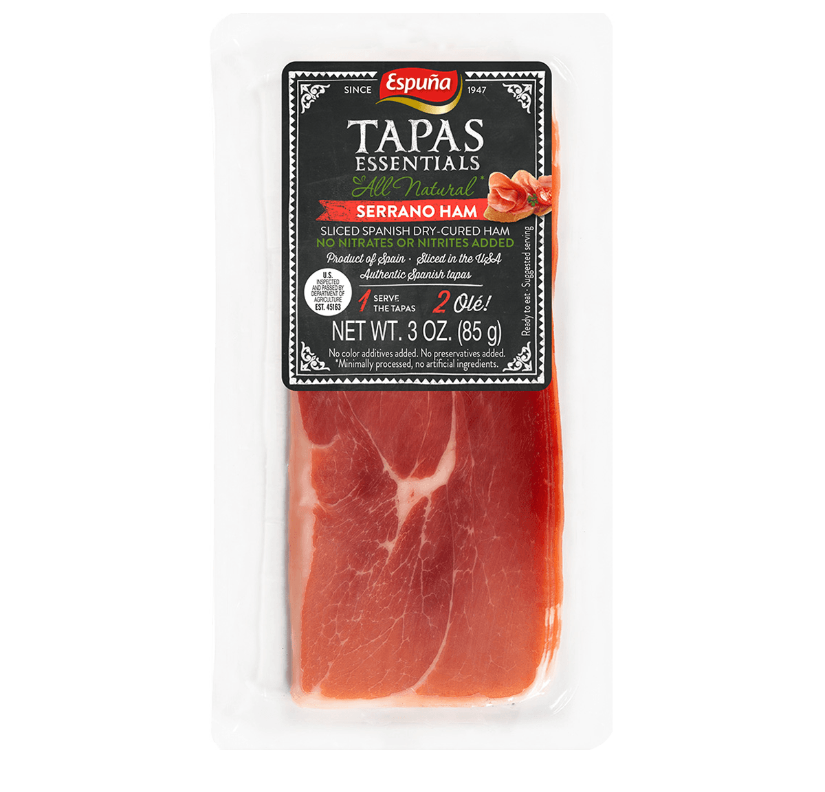 Serrano ham slices 3 oz. all natural